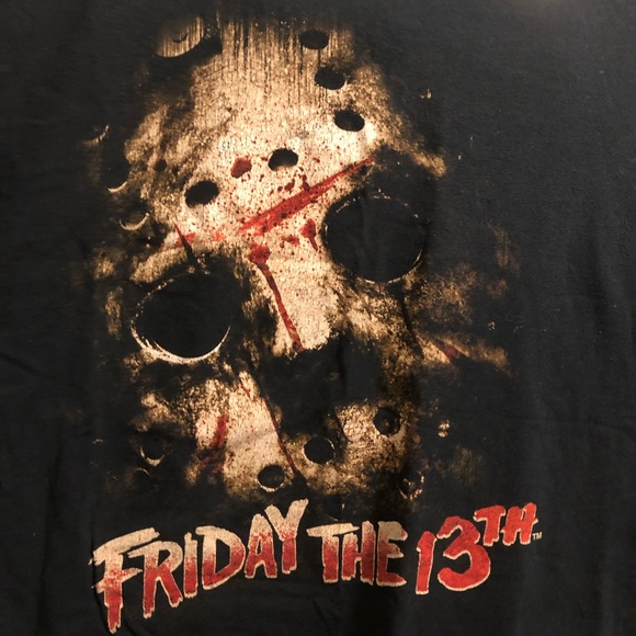 Friday The 13th / Jason Voorhees Mask Black Graphic T-Shirt - Size Large - Picture 3 of 4